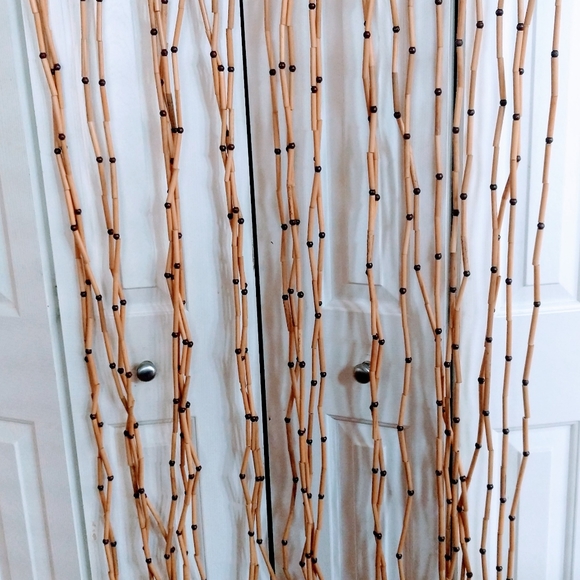 Vintage 70's Bamboo Wood Curtain Door Tiki  Bar Decor 35” x 70” Boho Hippie Hips - Picture 11 of 17